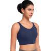 imageYvette Adjustable Zip Front Sports Bras for Women High Support Impact Criss Cross Running Bra for Large BreastsBlue