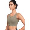 imageYvette Adjustable Zip Front Sports Bras for Women High Support Impact Criss Cross Running Bra for Large BreastsGrey