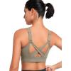 imageYvette Adjustable Zip Front Sports Bras for Women High Support Impact Criss Cross Running Bra for Large BreastsGrey