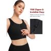 imageYvette Adjustable Zip Front Sports Bras for Women High Support Impact Large Bust Supportive Sports Bra for RunningBlack