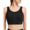 imageYvette Adjustable Zip Front Sports Bras for Women High Support Impact Large Bust Supportive Sports Bra for RunningBlack