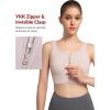 imageYvette Adjustable Zip Front Sports Bras for Women High Support Impact Large Bust Supportive Sports Bra for RunningLight Purple