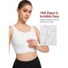 imageYvette Adjustable Zip Front Sports Bras for Women High Support Impact Large Bust Supportive Sports Bra for RunningWhite