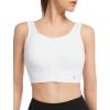imageYvette Adjustable Zip Front Sports Bras for Women High Support Impact Large Bust Supportive Sports Bra for RunningWhite
