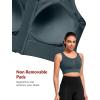 imageYvette Front Closure Sports Bras for Women High Support Large Bust Racerback Molded Cup Sports Bra High Impact for RunningHaze Blue