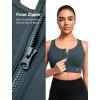 imageYvette Front Closure Sports Bras for Women High Support Large Bust Racerback Molded Cup Sports Bra High Impact for RunningHaze Blue