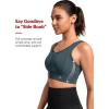 imageYvette Front Closure Sports Bras for Women High Support Large Bust Racerback Molded Cup Sports Bra High Impact for RunningHaze Blue