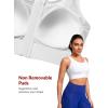 imageYvette Front Closure Sports Bras for Women High Support Large Bust Racerback Molded Cup Sports Bra High Impact for RunningWhite