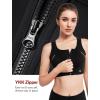 imageYvette Front Closure Sports Bras for Women High Support Large Bust Racerback Molded Cup Sports Bra Plus SizeBlack