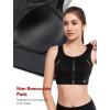 imageYvette Front Closure Sports Bras for Women High Support Large Bust Racerback Molded Cup Sports Bra Plus SizeBlack