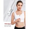 imageYvette Front Closure Sports Bras for Women High Support Large Bust Racerback Molded Cup Sports Bra Plus SizeWhite