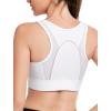 imageYvette Front Closure Sports Bras for Women High Support Large Bust Racerback Molded Cup Sports Bra Plus SizeWhite