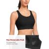 imageYvette Front Closure Sports Bras for Women High Support Large Bust Supportive Racerback Sports Bra for RunningBlack