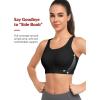 imageYvette Front Closure Sports Bras for Women High Support Large Bust Supportive Racerback Sports Bra for RunningBlack