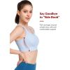 imageYvette Front Closure Sports Bras for Women High Support Large Bust Supportive Racerback Sports Bra for RunningBlue