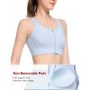 imageYvette Front Closure Sports Bras for Women High Support Large Bust Supportive Racerback Sports Bra for RunningBlue