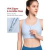 imageYvette Front Closure Sports Bras for Women High Support Large Bust Supportive Racerback Sports Bra for RunningBlue