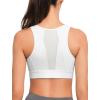 imageYvette Front Closure Sports Bras for Women High Support Large Bust Supportive Racerback Sports Bra for RunningWhite