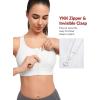imageYvette Front Closure Sports Bras for Women High Support Large Bust Supportive Racerback Sports Bra for RunningWhite