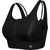 imageYvette Front Closure Supportive Sports Bras for Women High Impact Plus Size Sports Bra Full Support Running WorkoutBlack