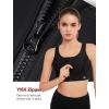 imageYvette Front Closure Supportive Sports Bras for Women High Impact Plus Size Sports Bra Full Support Running WorkoutBlack