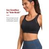 imageYvette Front Zip Sports Bras for Women High Impact Mesh Racerback Full Support Sports Bra Plus Size for RunningBlack