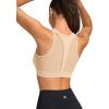 imageYvette Front Zip Sports Bras for Women High Impact Mesh Racerback Full Support Sports Bra Plus Size for RunningPink