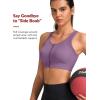 imageYvette Front Zip Sports Bras for Women High Impact Mesh Racerback Full Support Sports Bra Plus Size for RunningPurple