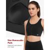 imageYvette Front Zipper Sports Bras for Women High Support Large Bust Mesh Racerback Sports Bra High Impact Running WorkoutBlack