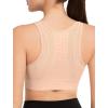 imageYvette Front Zipper Sports Bras for Women High Support Large Bust Mesh Racerback Sports Bra High Impact Running WorkoutWater Pink