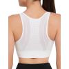 imageYvette Front Zipper Sports Bras for Women High Support Large Bust Mesh Racerback Sports Bra High Impact Running WorkoutWhite
