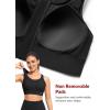 imageYvette High Impact Front Closure Sports Bras for Women Plus Size Racerback Running Sports Bra with HollowOut DesignBlack
