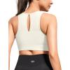 imageYvette High Impact Front Closure Sports Bras for Women Plus Size Racerback Running Sports Bra with HollowOut DesignIvory