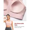 imageYvette High Impact Front Closure Sports Bras for Women Plus Size Racerback Running Sports Bra with HollowOut DesignPink