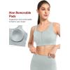 imageYvette High Impact Sports Bras for Women Front Zipper Jacquard Plus Size Full Support Molded Cup Sports Bra for RunningGrey