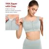 imageYvette High Impact Sports Bras for Women Front Zipper Jacquard Plus Size Full Support Molded Cup Sports Bra for RunningGrey