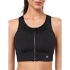 imageYvette High Impact Sports Bras for Women Large Bust Zip Front Closure Sports Bra High Support for Running WorkoutBlack