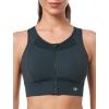 imageYvette High Impact Sports Bras for Women Large Bust Zip Front Closure Sports Bra High Support for Running WorkoutHaze Blue