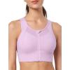 imageYvette High Impact Sports Bras for Women Large Bust Zip Front Closure Sports Bra High Support for Running WorkoutPurple