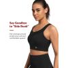 imageYvette High Impact Sports Bras for Women with Front Zipper Full Support Racerback Sports Bra Plus Size for Running GymBlack