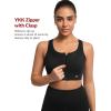 imageYvette High Impact Sports Bras for Women with Front Zipper Full Support Racerback Sports Bra Plus Size for Running GymBlack