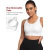 imageYvette High Impact Sports Bras for Women with Front Zipper Full Support Racerback Sports Bra Plus Size for Running GymWhite