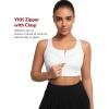 imageYvette High Impact Sports Bras for Women with Front Zipper Full Support Racerback Sports Bra Plus Size for Running GymWhite