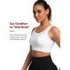 imageYvette High Impact Sports Bras for Women with Front Zipper Full Support Racerback Sports Bra Plus Size for Running GymWhite