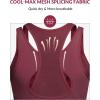 imageYvette High Support Sports Bras for Women Double Deck Straps High Impact Mesh Zip Front Sports Bra for RunningBurgundy