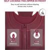 imageYvette High Support Sports Bras for Women Double Deck Straps High Impact Mesh Zip Front Sports Bra for RunningBurgundy