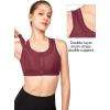 imageYvette High Support Sports Bras for Women Double Deck Straps High Impact Mesh Zip Front Sports Bra for RunningBurgundy
