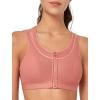 imageYvette High Support Sports Bras for Women Double Deck Straps High Impact Mesh Zip Front Sports Bra for RunningRose Red