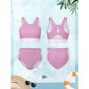 imageYvette Womens Sporty Bikini Sets High Waisted Two Piece Swimsuits Color Block Racerback Modest Bathing SuitsPink
