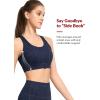 imageYvette Zip Front Sports Bras for Women High Impact Racerback Sports Bra Full Support No Bounce for Large BreastsBlue